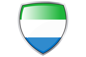 Sierra Leone Flag Couche Heraldic Shield flag