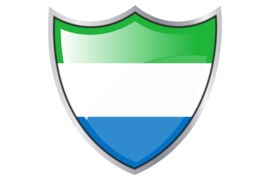 Shield with Flag of Sierra Leone flag
