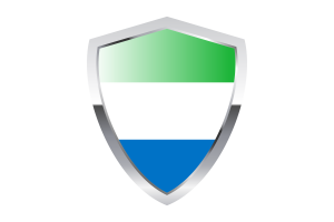 Sierra Leone Flag with Pointed Triangular Shield flag