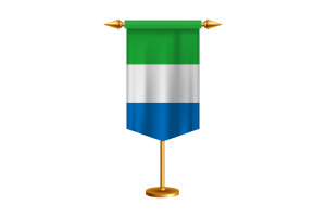 Sierra Leone Flag Illustration with Stand flag