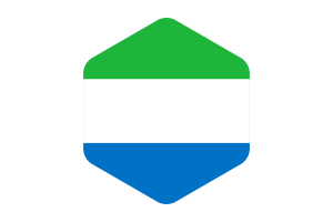 Sierra Leone Flag Rounded Hexagon Shape flag