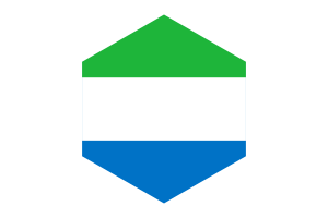 Sierra Leone Flag Hexagon Shape flag