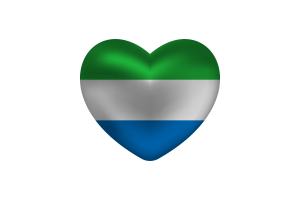 Love of Sierra Leone Heart Shape flag
