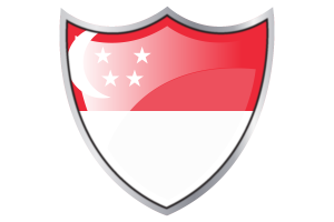 Shield with Flag of Singapore flag
