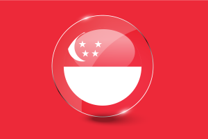 Singapore Flag Glossy Round Button flag