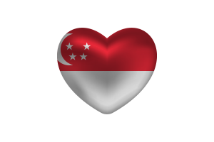 Love of Singapore Heart Shape flag