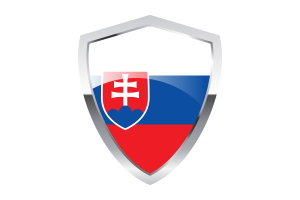Slovakia Flag with Pointed Triangular Shield flag