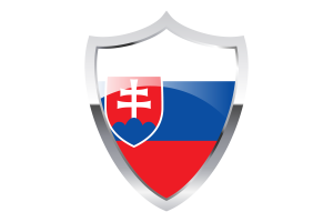 Slovakia Flag with Medieval Heater Shield flag