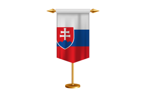 Slovakia Flag Illustration with Stand flag