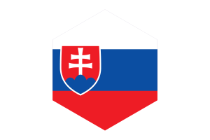 Slovakia Flag Hexagon Shape flag