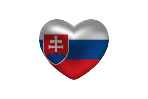 Love of Slovakia Heart Shape flag