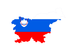 Slovenia Map with Flag flag