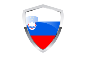 Slovenia Flag with Pointed Triangular Shield flag