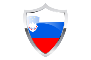 Slovenia Flag with Medieval Heater Shield flag