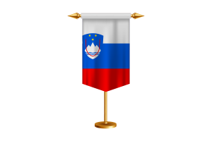 Slovenia Flag Illustration with Stand flag