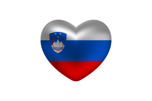 Love of Slovenia Heart Shape flag