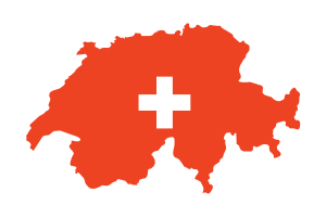 Switzerland Map with Flag flag