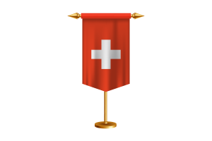 Switzerland Flag Illustration with Stand flag