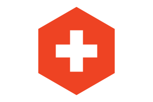 Switzerland Flag Hexagon Shape flag