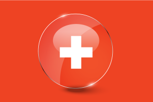 Switzerland Flag Glossy Round Button flag