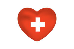 Love of Switzerland Heart Shape flag