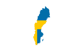 Sweden Map with Flag flag