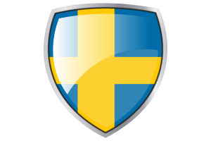 Sweden Flag Couche Heraldic Shield flag