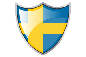 Shield with Flag of Sweden flag