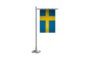 3d Sweden Standing Flag flag
