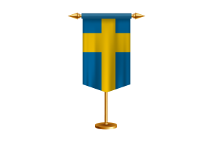 Sweden Flag Illustration with Stand flag