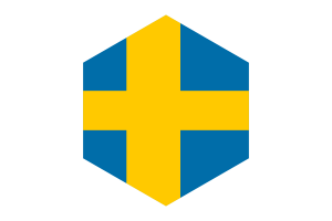 Sweden Flag Hexagon Shape flag