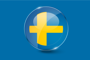 Sweden Flag Glossy Round Button flag