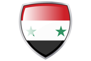 Syria Flag Couche Heraldic Shield flag