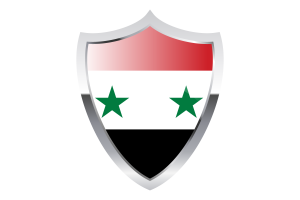 Syria Flag with Medieval Heater Shield flag