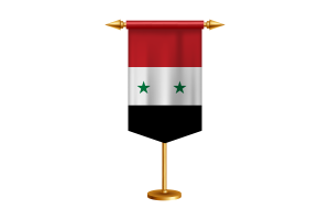 Syria Flag Illustration with Stand flag