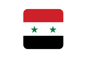 Syria Flag Square Rounded Shape flag