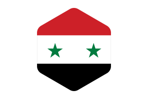 Syria Flag Rounded Hexagon Shape flag