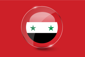 Syria Flag Glossy Round Button flag