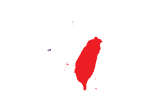 Taiwan Map with Flag flag