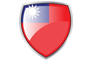 Taiwan Flag Couche Heraldic Shield flag