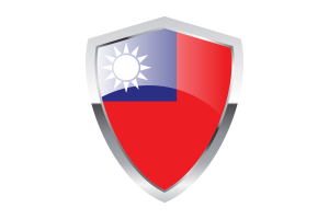 Taiwan Flag with Pointed Triangular Shield flag