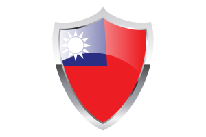 Taiwan Flag with Medieval Heater Shield flag