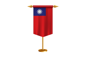 Taiwan Flag Illustration with Stand flag