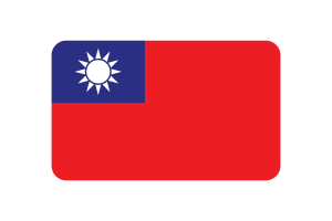 Taiwan Flag Triangle Rounded Shape flag