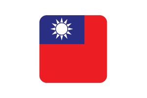 Taiwan Flag Square Rounded Shape flag