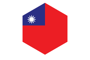 Taiwan Flag Hexagon Shape flag