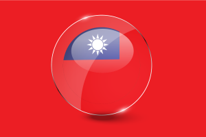 Taiwan Flag Glossy Round Button flag