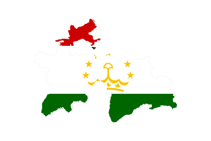 Tajikistan Map with Flag flag