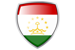Tajikistan Flag Couche Heraldic Shield flag