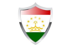 Tajikistan Flag with Medieval Heater Shield flag